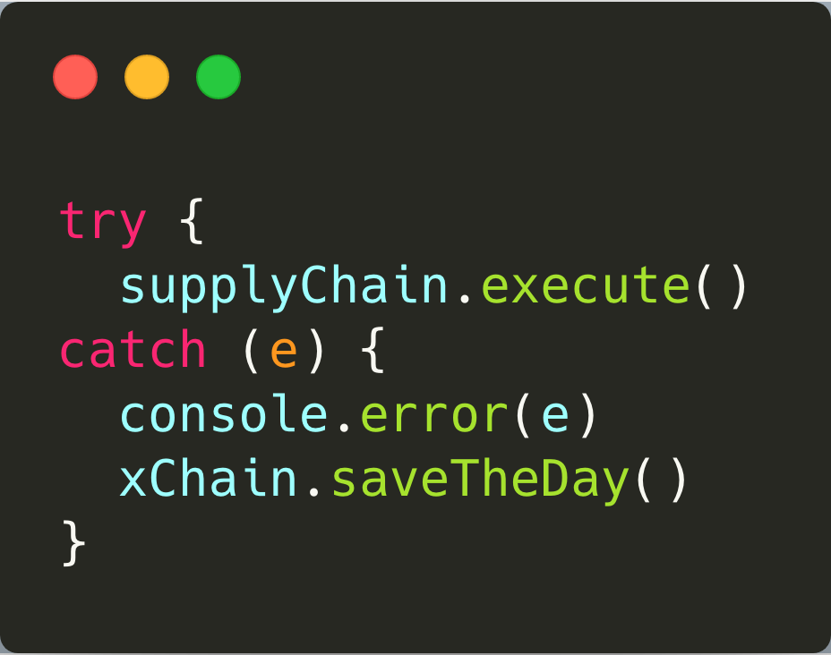 Exception handling code