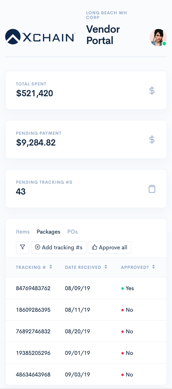 Xchain app screenshot - mobile
